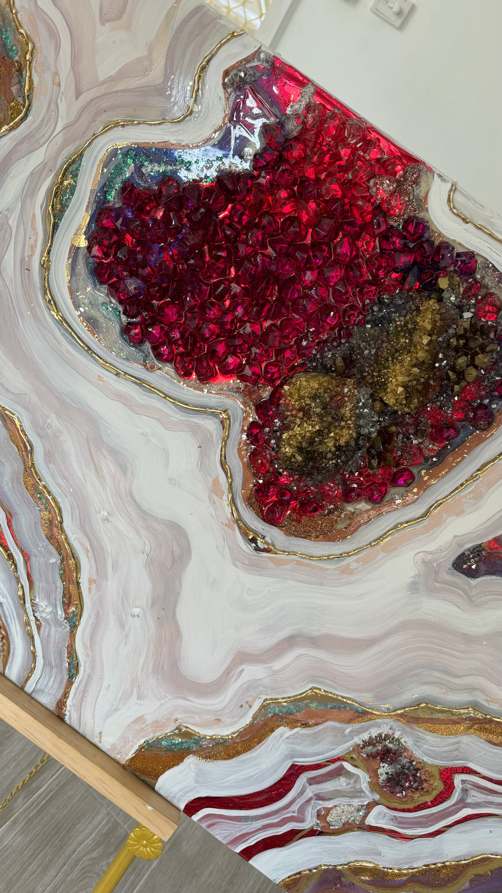 Starbright 1 Burgundy and Gold Abstract Artwork