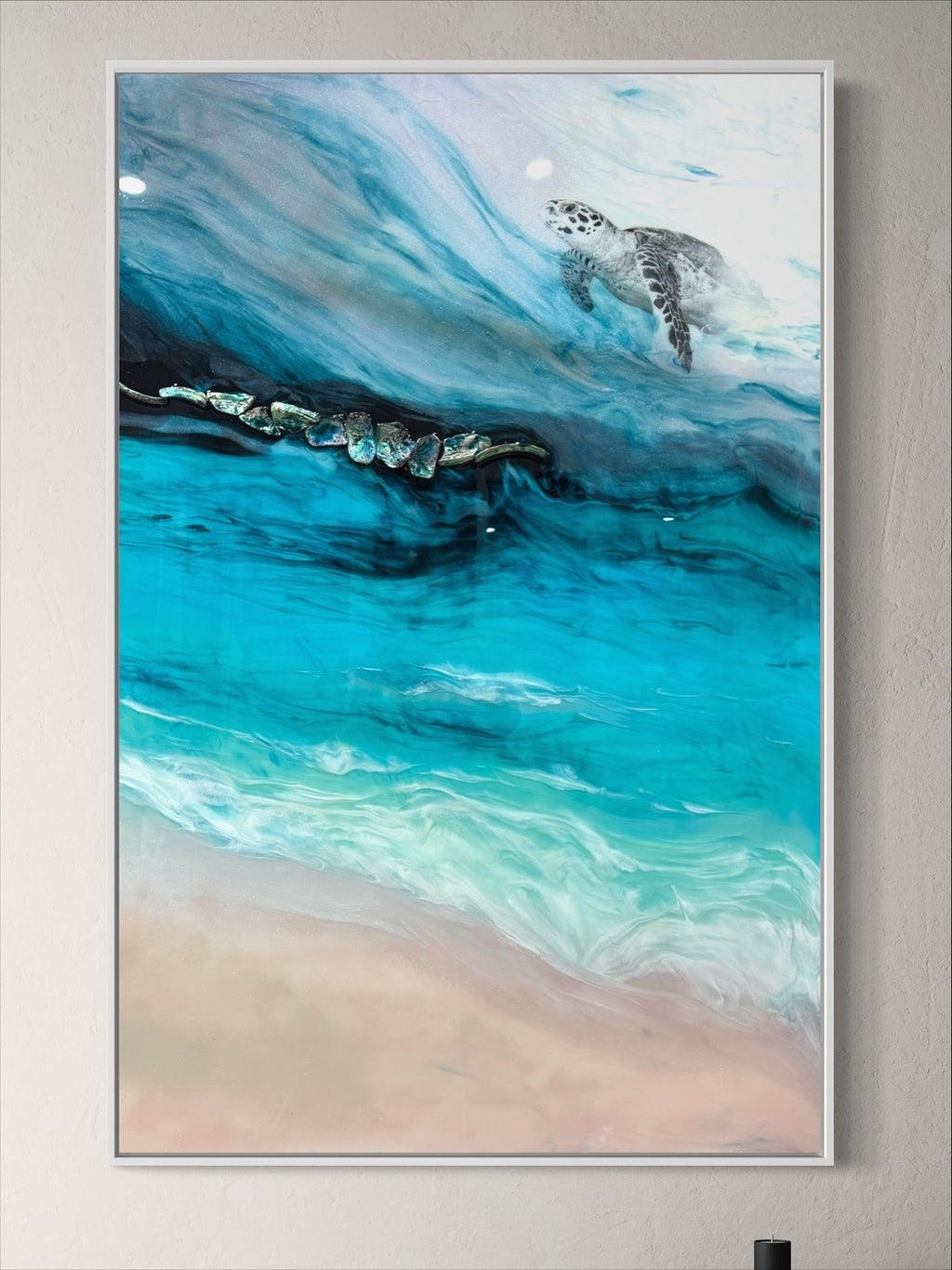 Bounty Turtle 5.0. Honu Journey Seascape. Carrying my Home with me. 120x80cm/48x32”