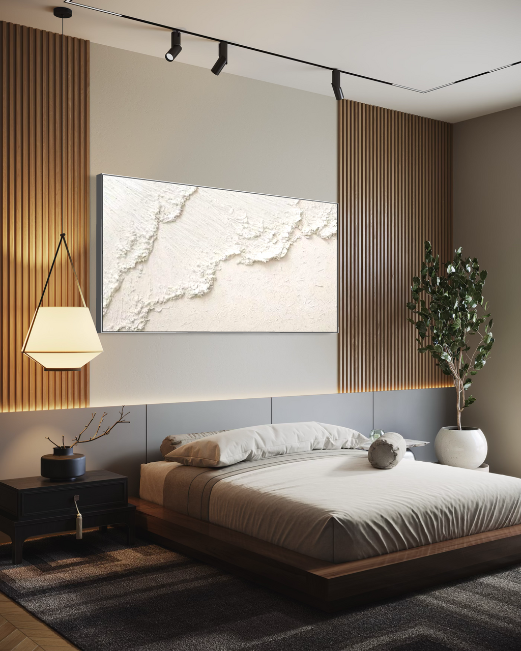 White  hills  3 90x180cm with Sand FRAMED