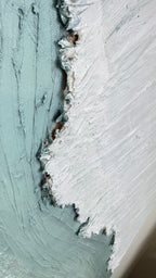 Serene Shoreline 1 Peach and Green - Original Textured Artwork 90x180cm