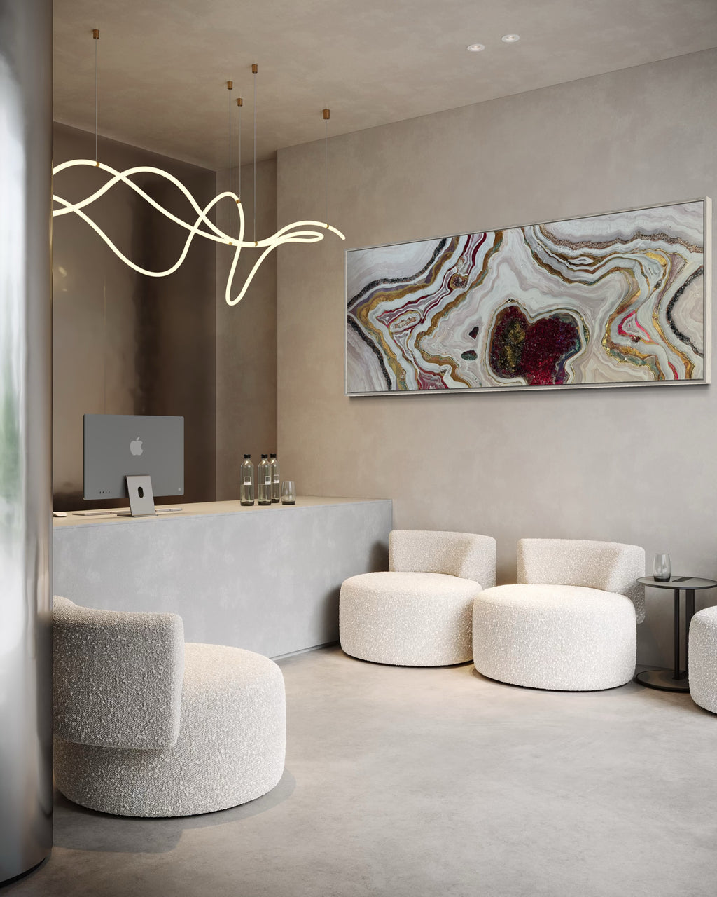 Starbright 1 Burgundy and Gold Abstract Artwork