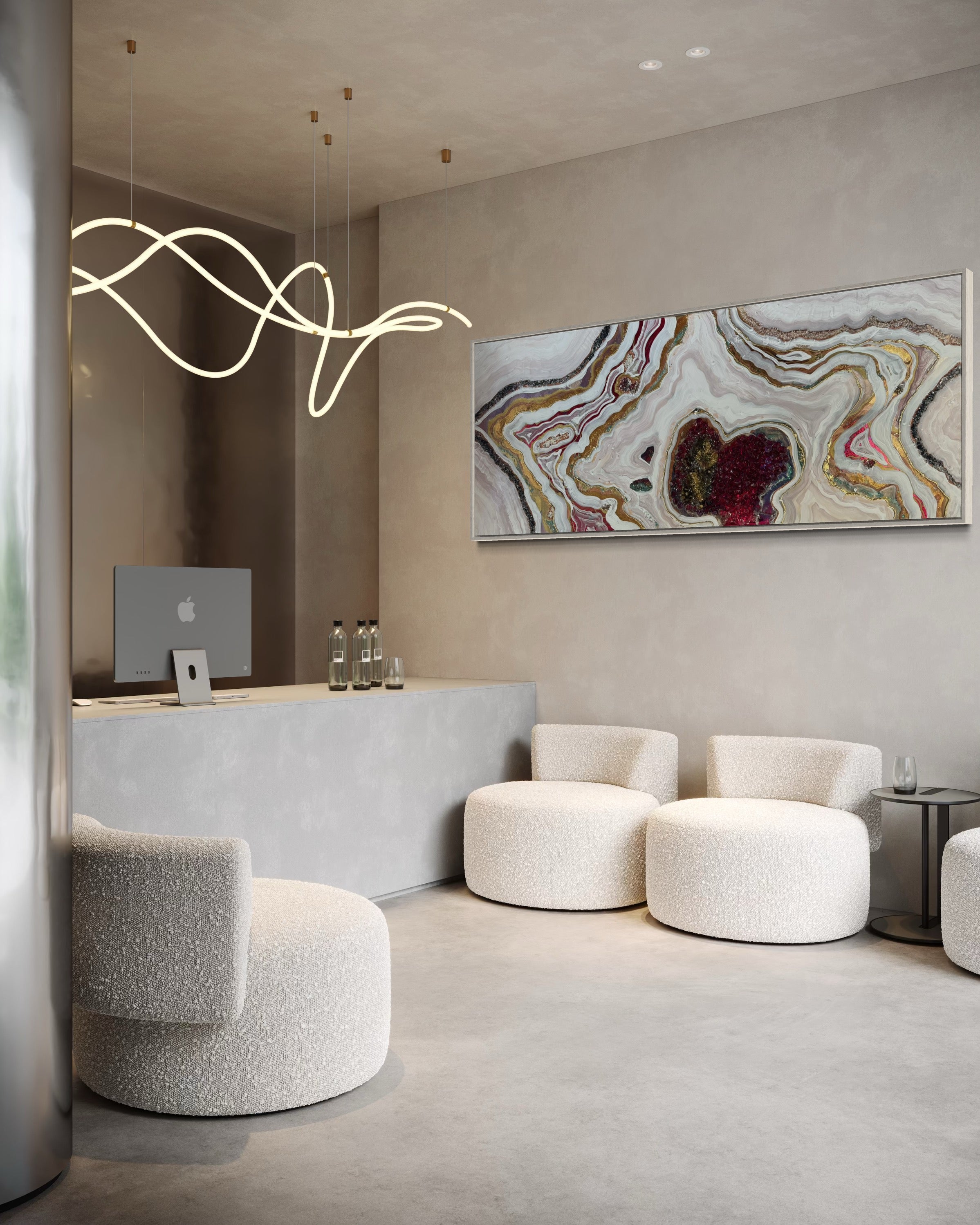 Starbright 1 Burgundy and Gold Abstract Artwork