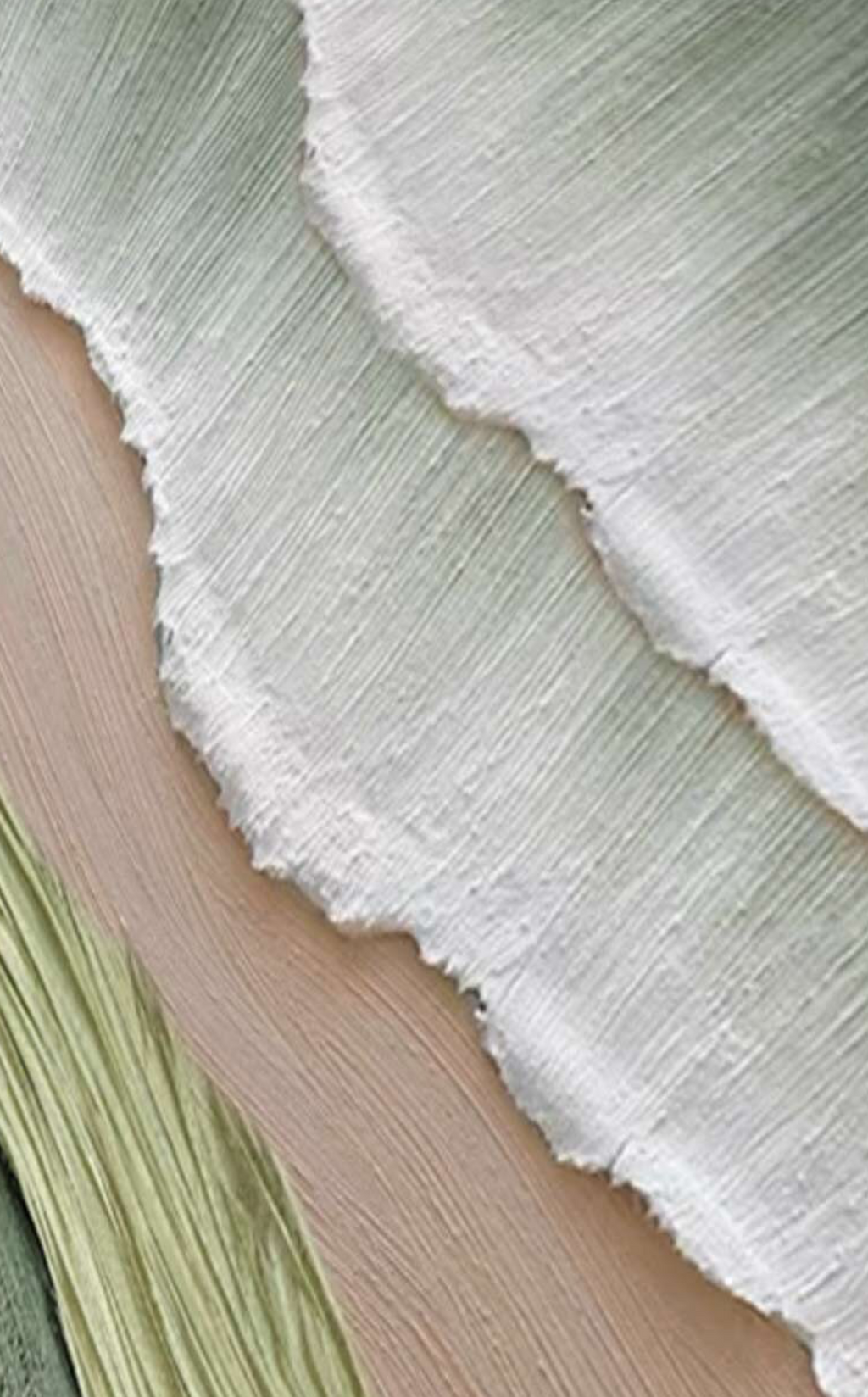 Serene Shoreline Peach and Green - Original Textured Artwork 90x120cm