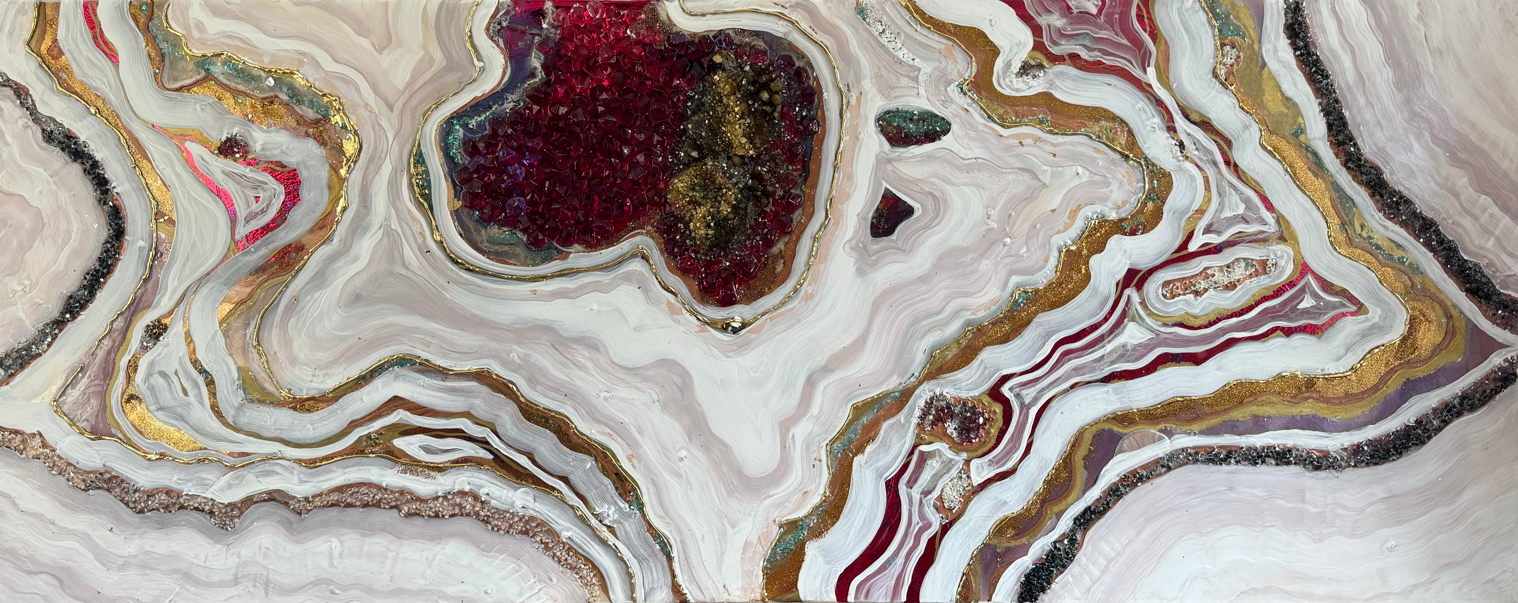 Starbright 1 Burgundy and Gold Abstract Artwork