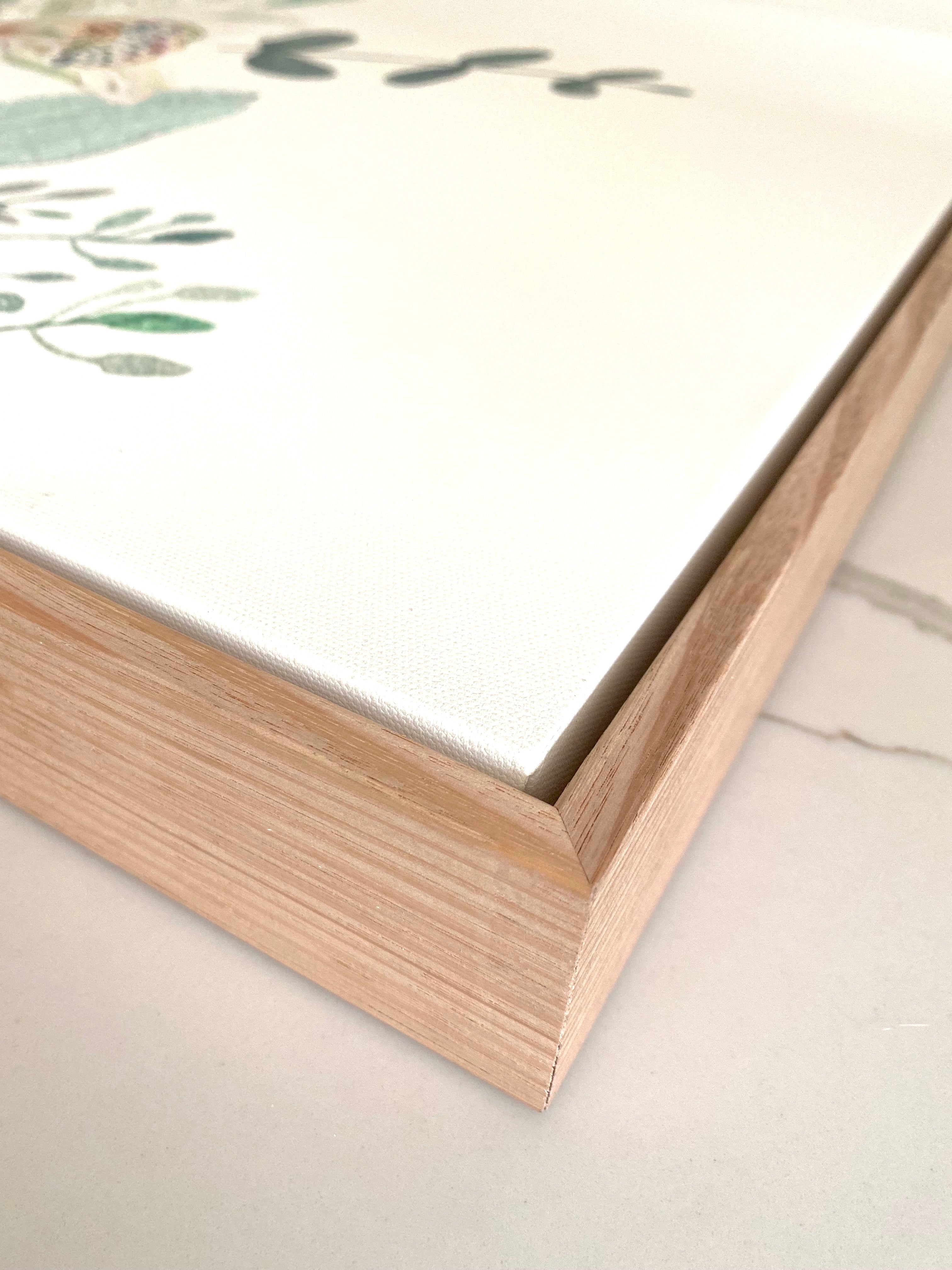 Eucalypt Orchid 1 Canvas Print 100x100cm Framed in Oak. Limited edition Print