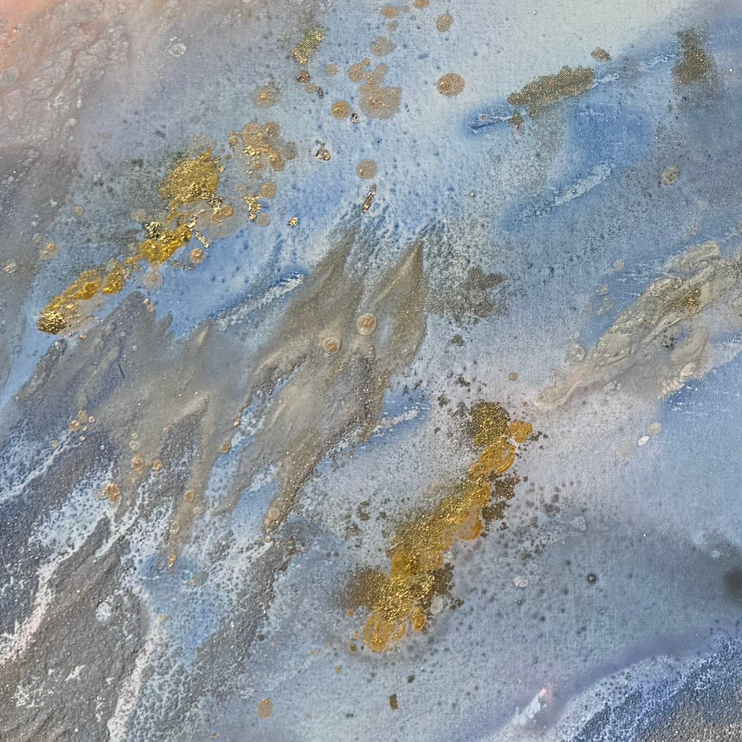 Calming sky 90x180cm with Sand FRAMED