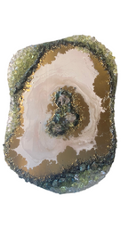 Green Harmony Reef - Sculpture  with Peridot, Fuschite and Quartz 40x60cm