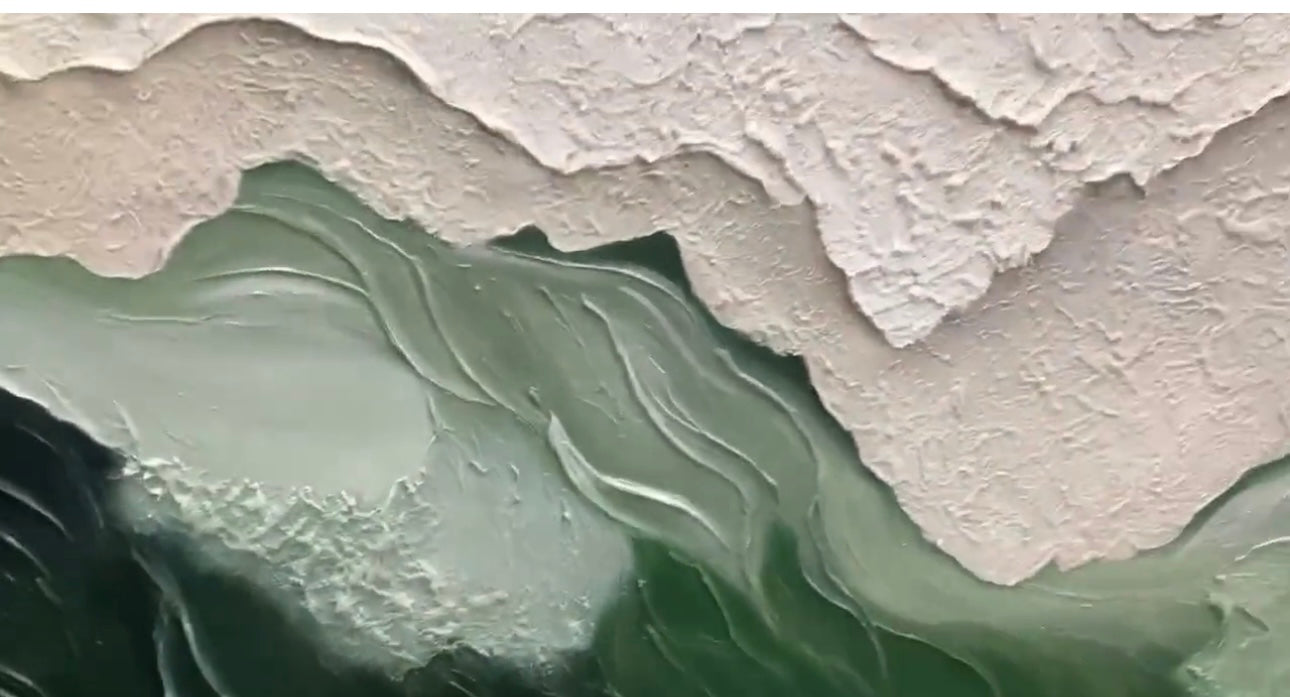 Green hills  90x180cm with Sand FRAMED