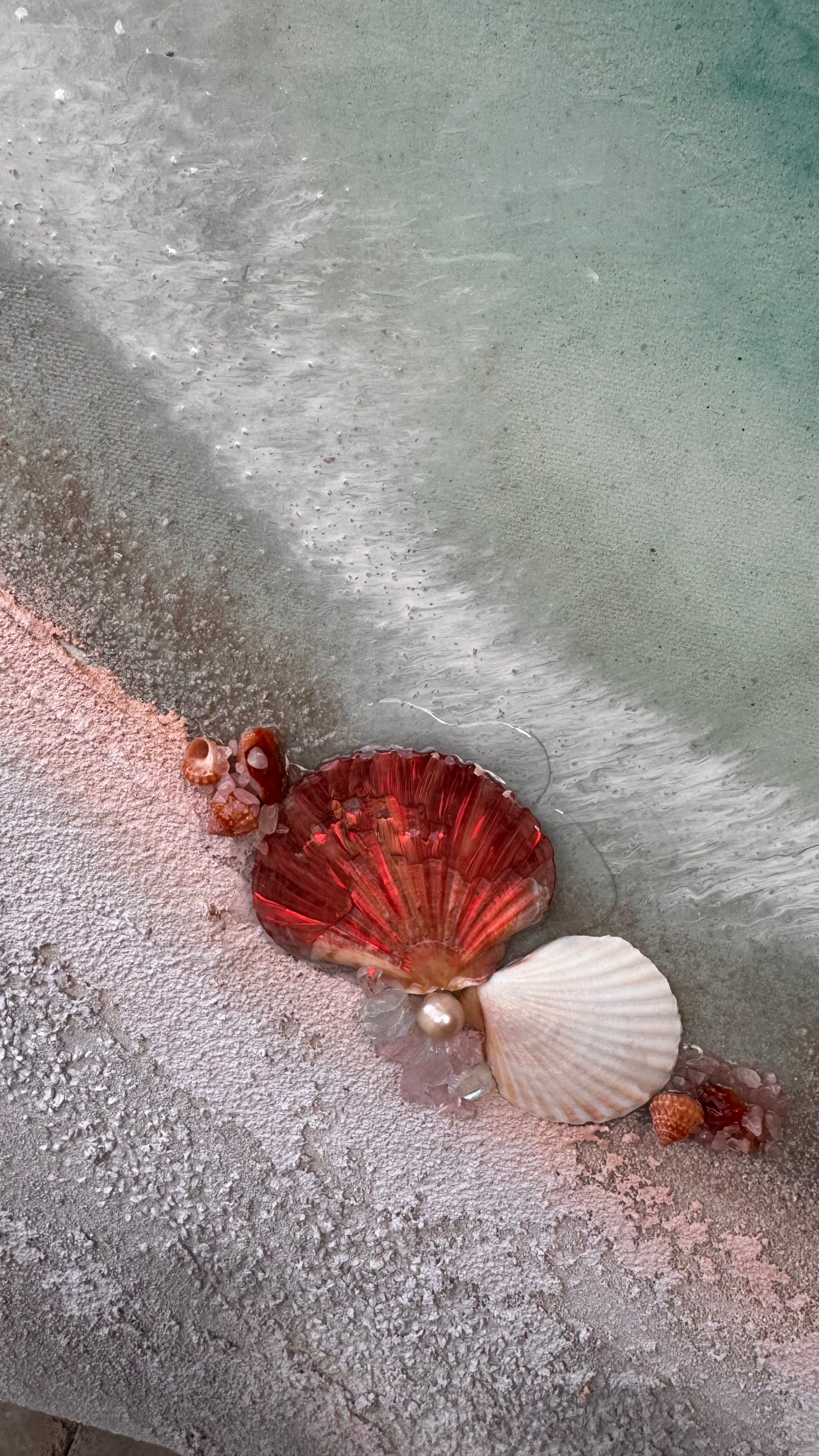 Honu Journey Set 1&2 Sand, Rose Quartz, Pearl, Shells   185x125cm (125x95cm each)
