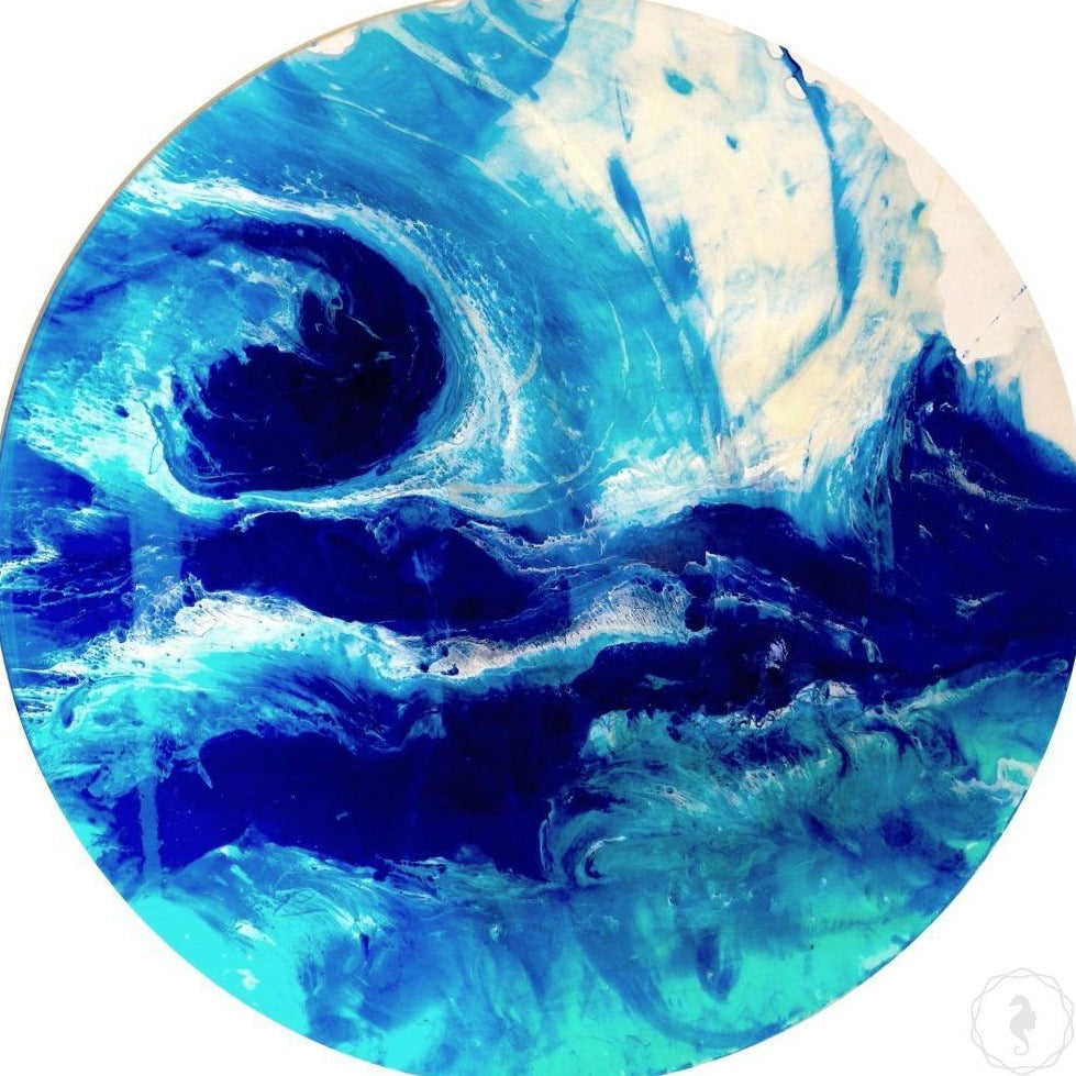 MADE TO ORDER  Round Seascape Porthole Beach Circle Ocean Painting