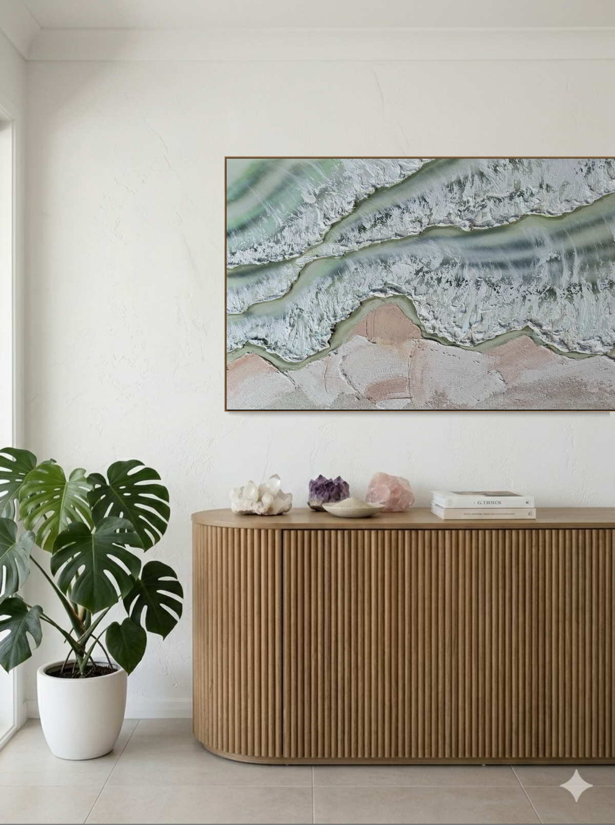 Green Tide - Original Textured Artwork 90x180cm
