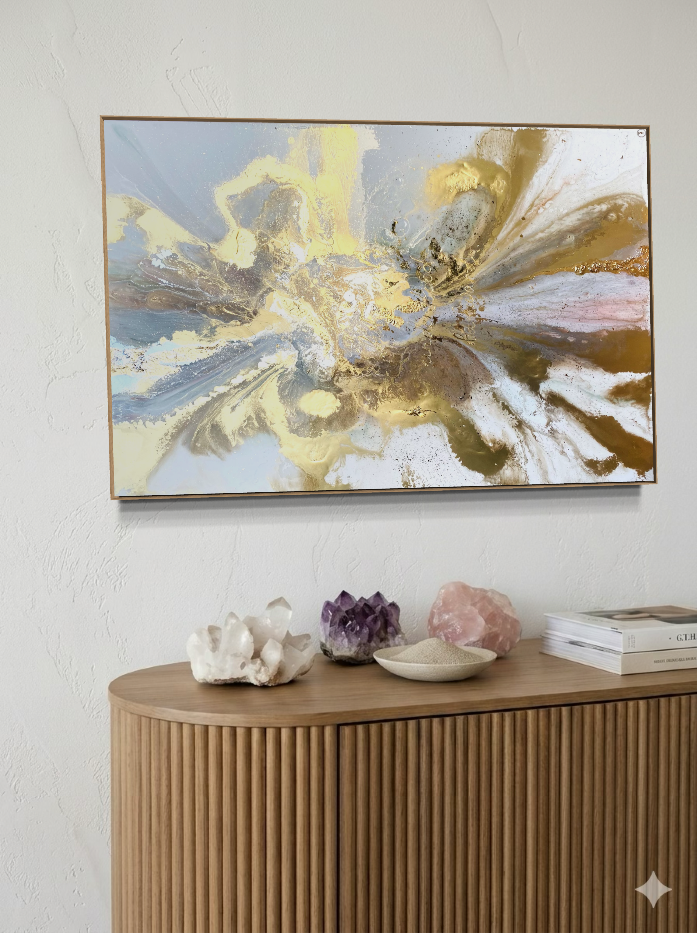 Serenity - Escape: Gold Abstract Artwork with 24k Gold Leaf  Gold Marble Series