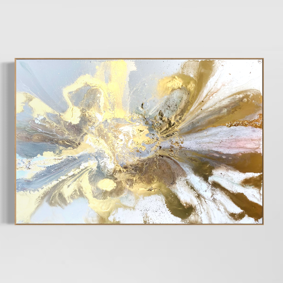 Serenity - Escape: Gold Abstract Artwork with 24k Gold Leaf  Gold Marble Series