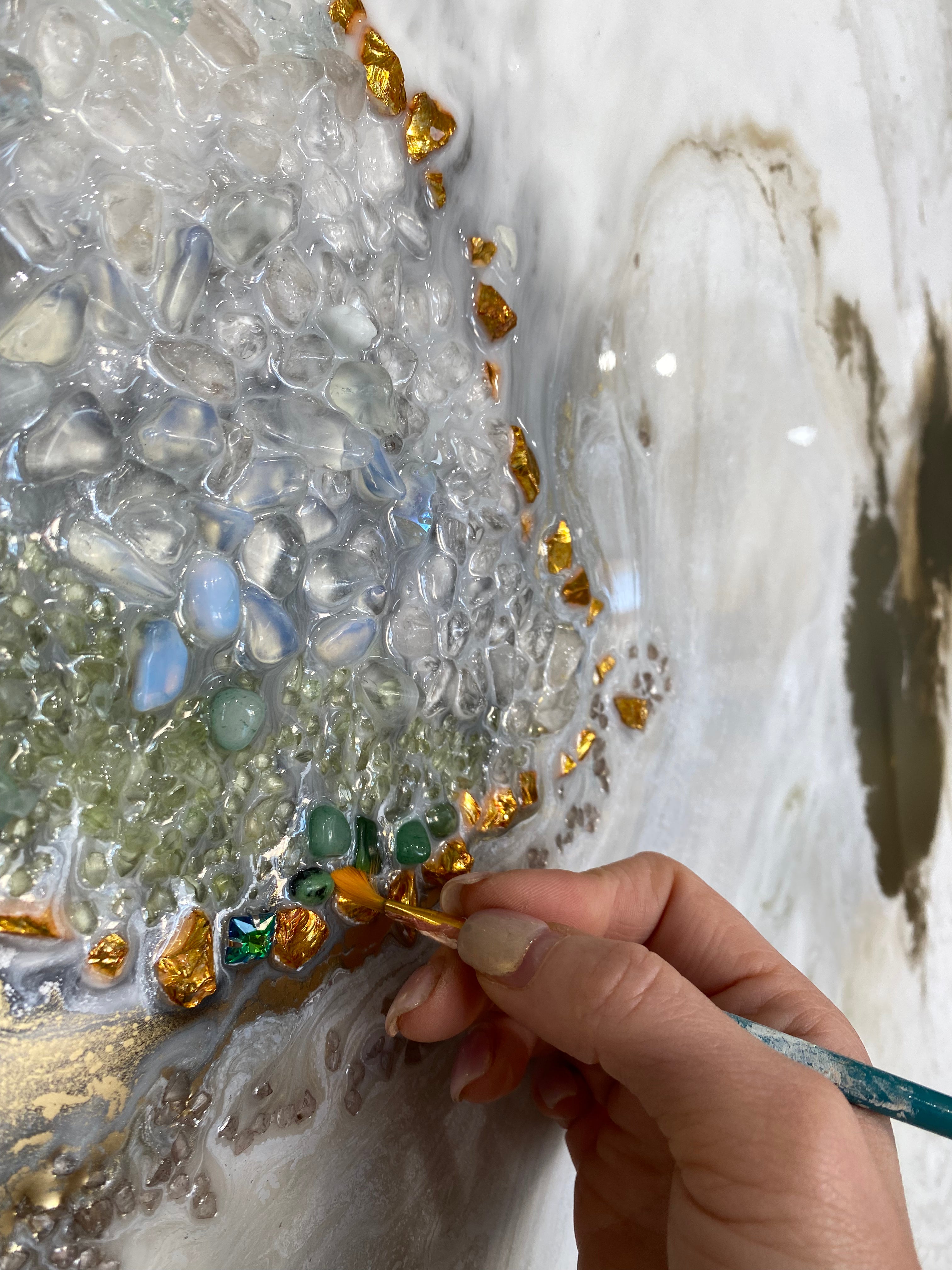 - Escape: Gold Abstract Artwork with 24k Gold Leaf Extra Large