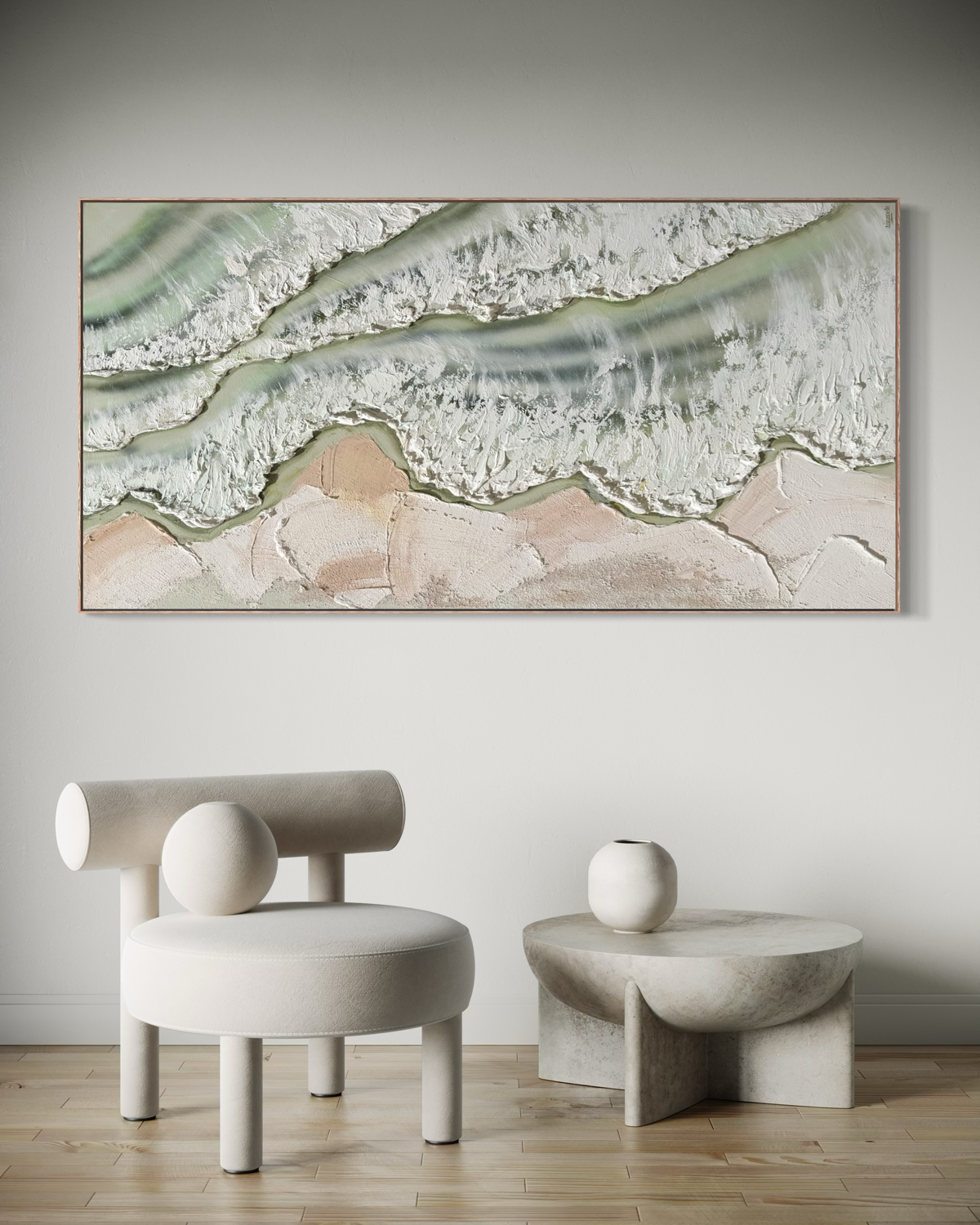 Green Tide - Original Textured Artwork 90x180cm