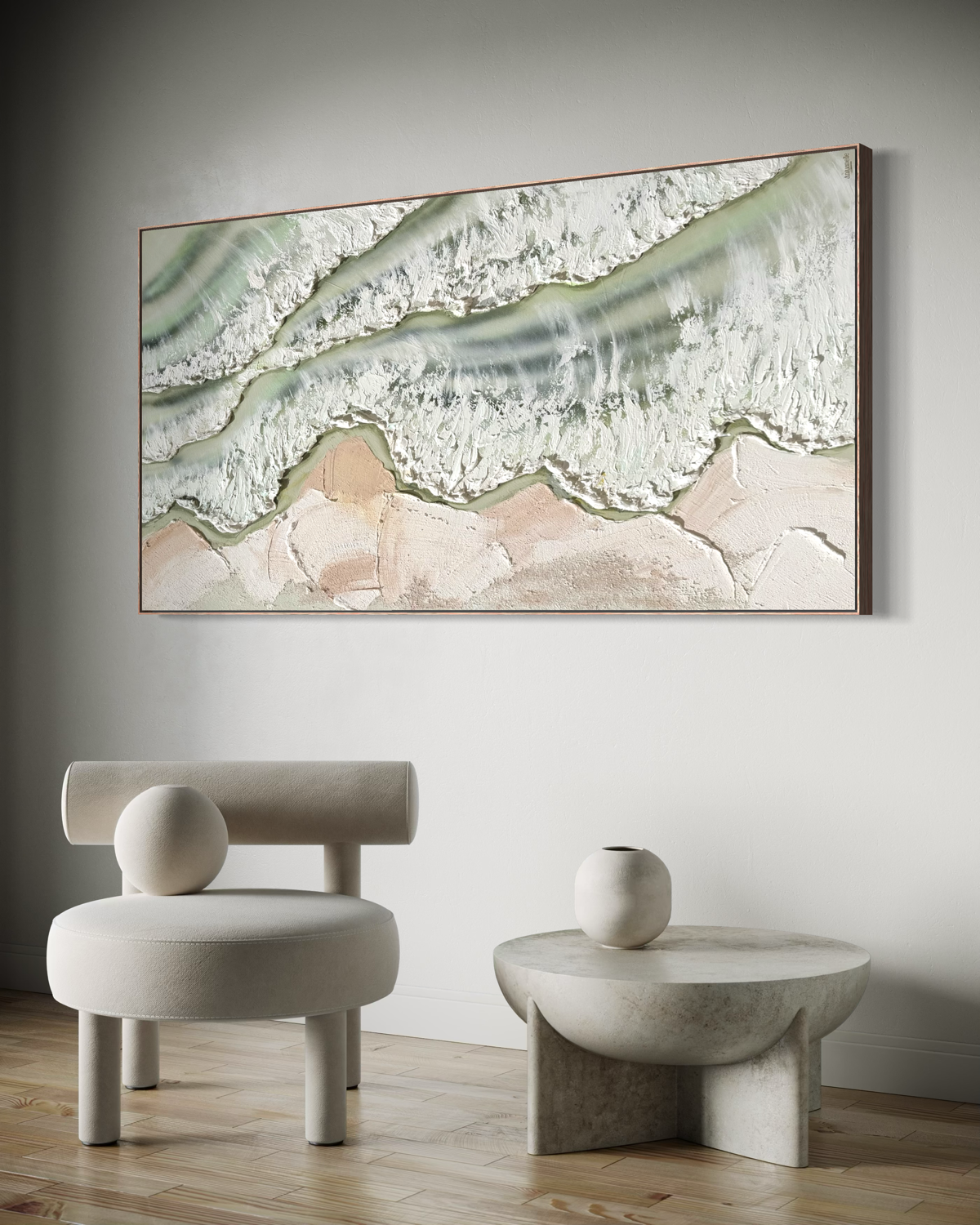 Green Tide - Original Textured Artwork 90x180cm