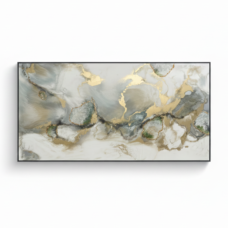 - Escape: Gold Abstract Artwork with 24k Gold Leaf Extra Large