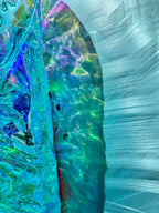 Whitsundays Blues 1 and 2, Set of 2 Sculptural Piece on Aluminium 70x46cm FRAMED