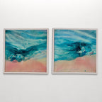 Laguna Beach Vibes set of 2 110x55cm FRAMED 55x55 cm each