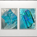 Whitsundays Blues 2  Sculptural Piece on Aluminium, Framed 35x46cm FRAMED