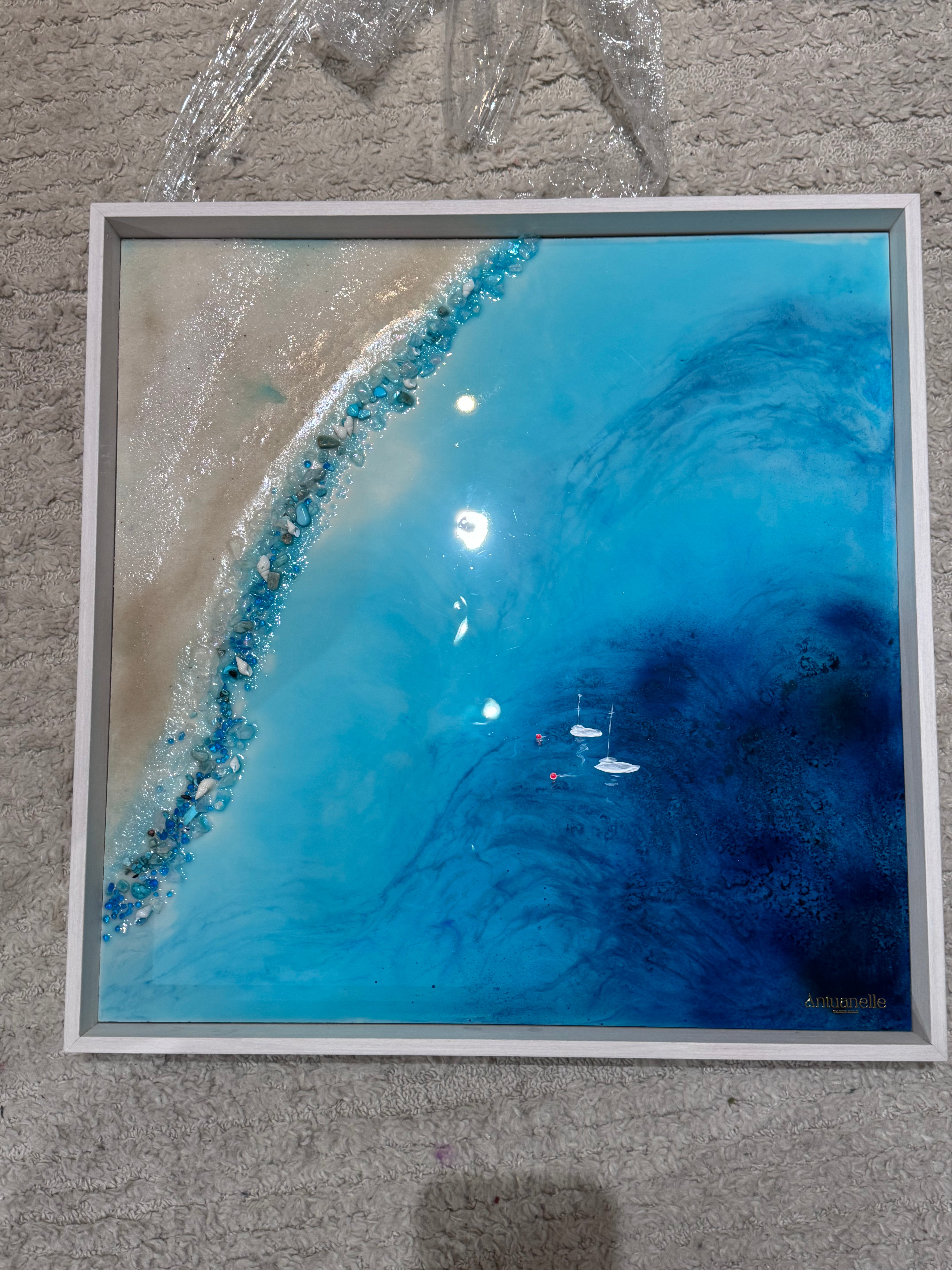 Amalfi Yachts Boats 1 55x55g cm FRAMED