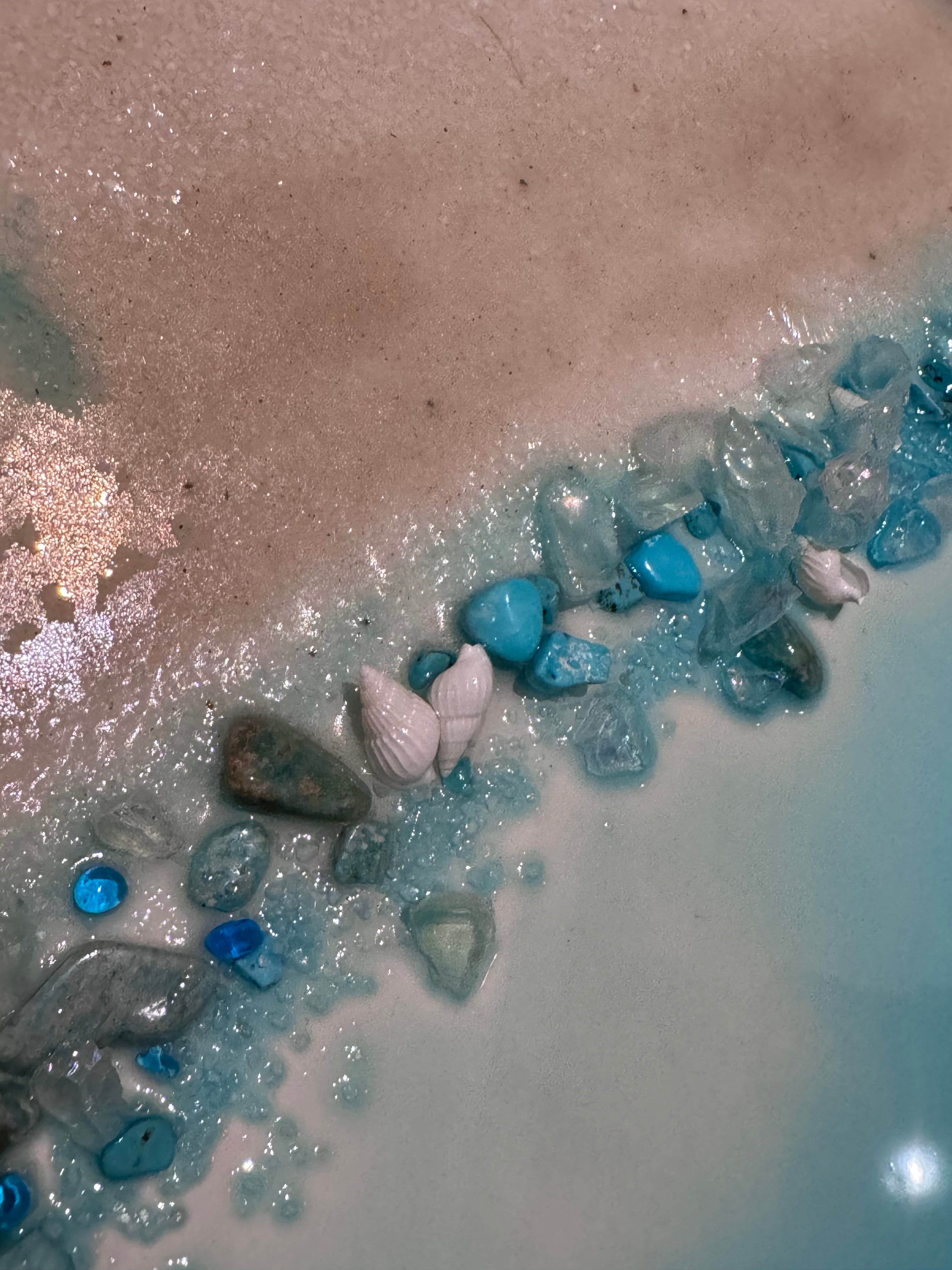 Whitsundays    Boats 1 50x50cm    Sand, Glass,Crystals,  Liquid Glass