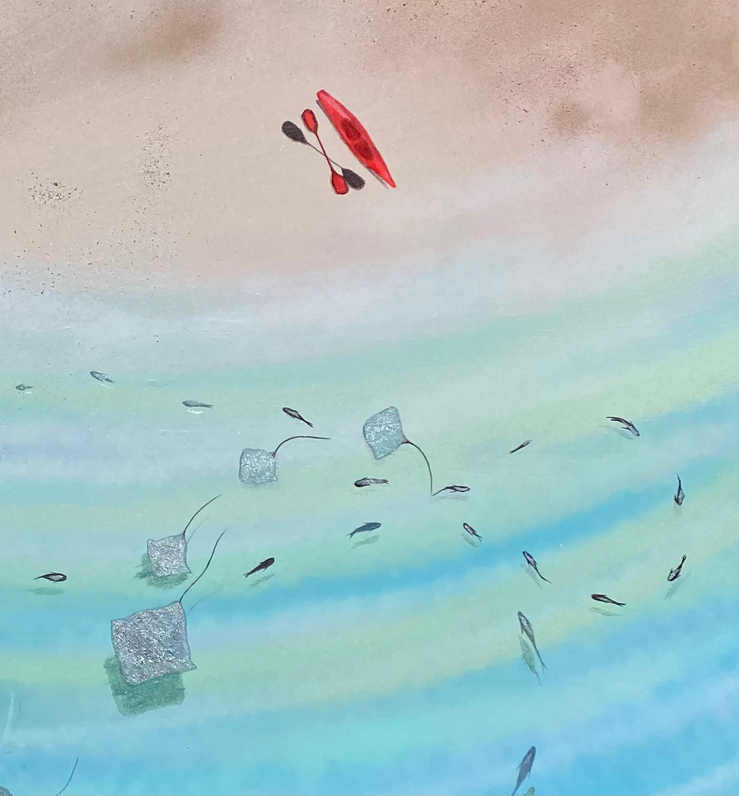 Hawaii 100x100cm. FRAMED