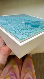 Cannes Yachts Mediterranean Sailing Boats Artwork Iridescent Whitsundays    Anchored 1 30x30cm   FRAMED 33x33cm