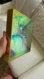 St Tropez Boats Artwork   Anchored FRAMED 30x30cm