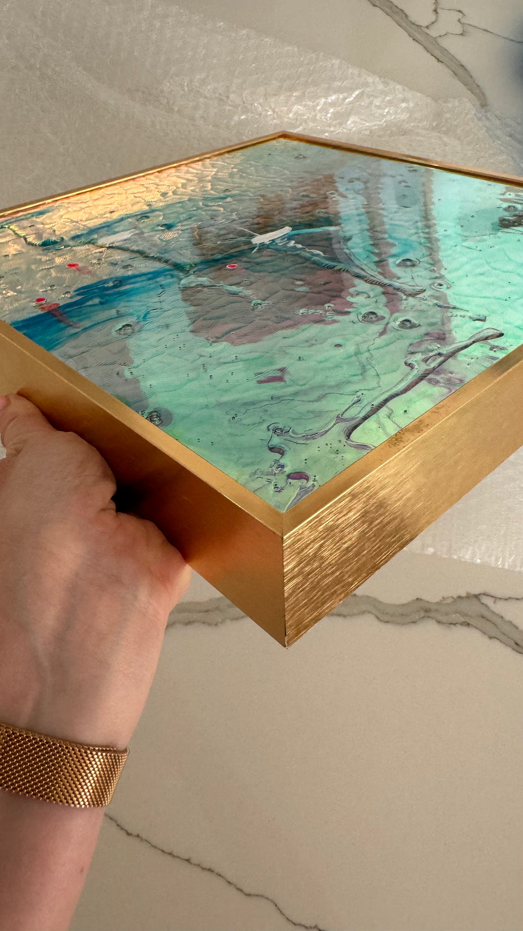 St Tropez Boats Artwork   Anchored FRAMED 30x30cm