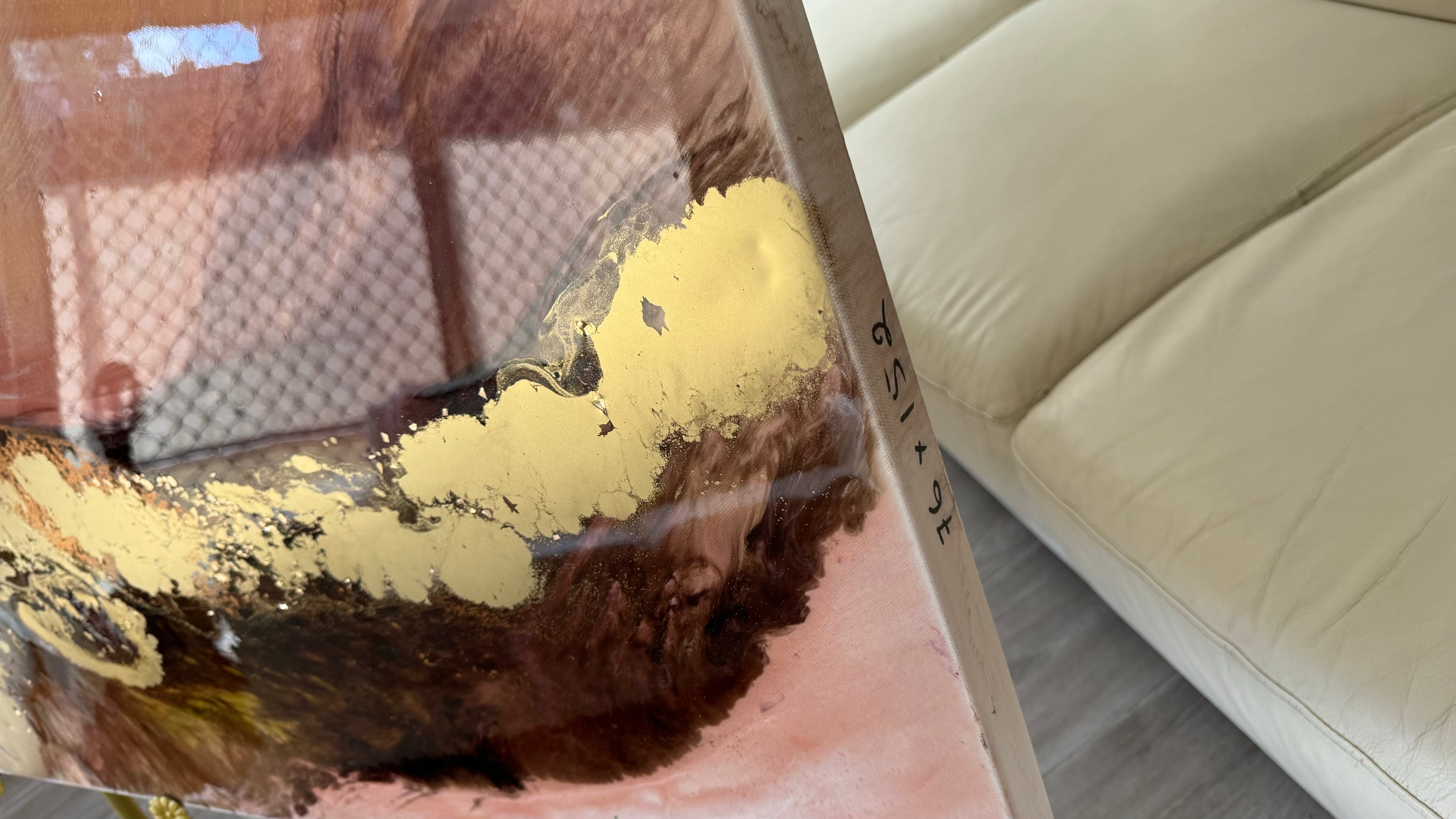-Gold and Brown Abstract Landscape. Original Artwork