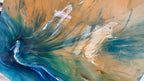 Bali Spirit of the Ocean -  Original Blue and Gold Abstract Wave Artwork