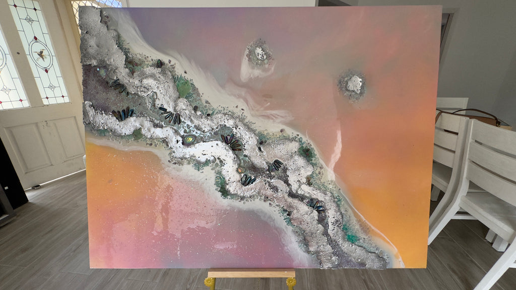 Rainbow Lucent with qua Aura Quartz crystals,Amethyst, Titanium Aura, Swarovski