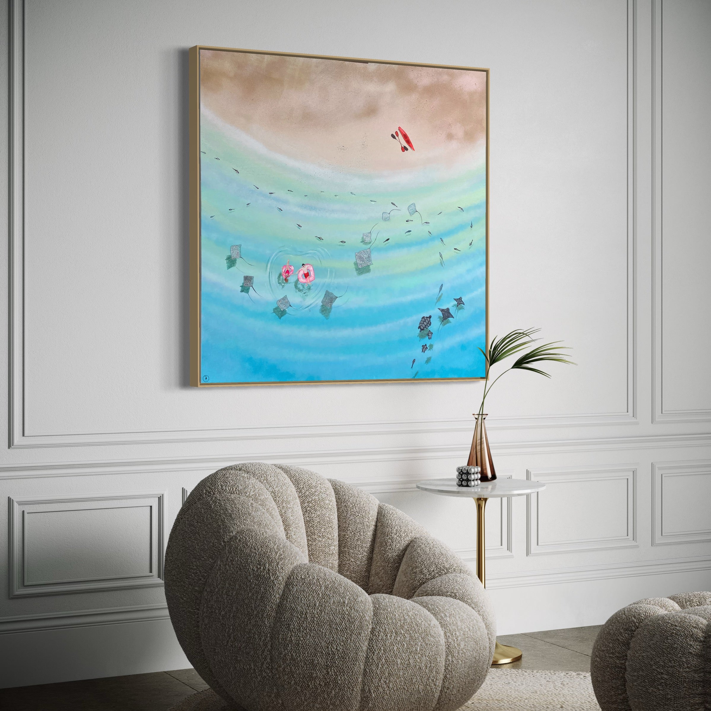 Hawaii 100x100cm. FRAMED