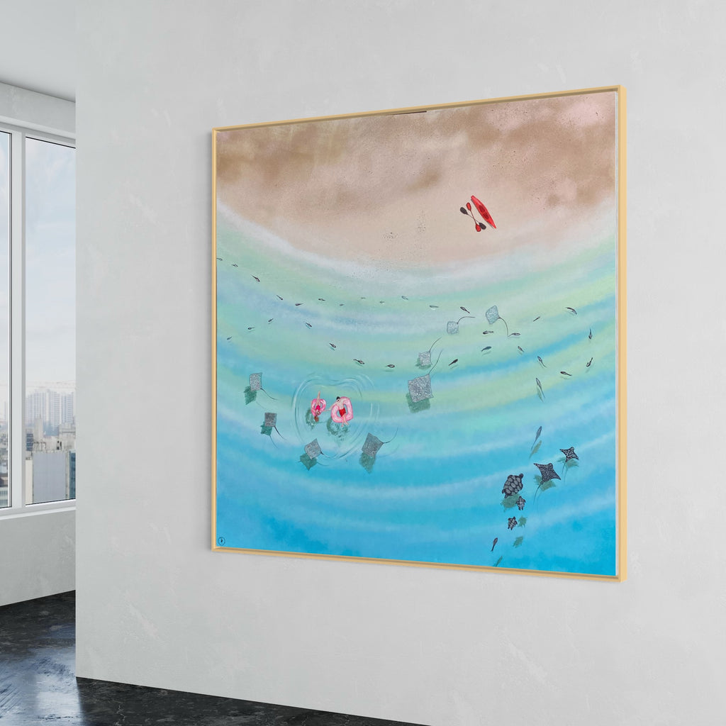 Hawaii 100x100cm. FRAMED