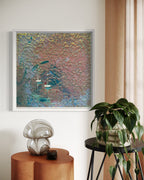 Cannes Yacht Mediterranean Sailing Boats Artwork Iridescent  Anchored 2 FRAMED  33x33cm