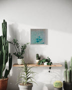 Cannes Yachts Mediterranean Sailing Boats Artwork Iridescent Whitsundays    Anchored 1 30x30cm   FRAMED 33x33cm