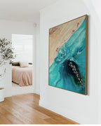 Rise Above 6.0 90x130cm with New Zealand Abalone Shells. FRAMED