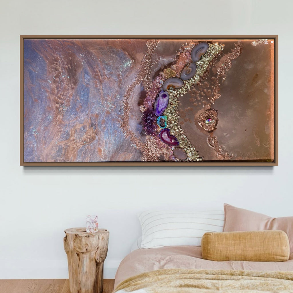 Rose Gold Crystal Reef. Copper Reflective Original Artwork