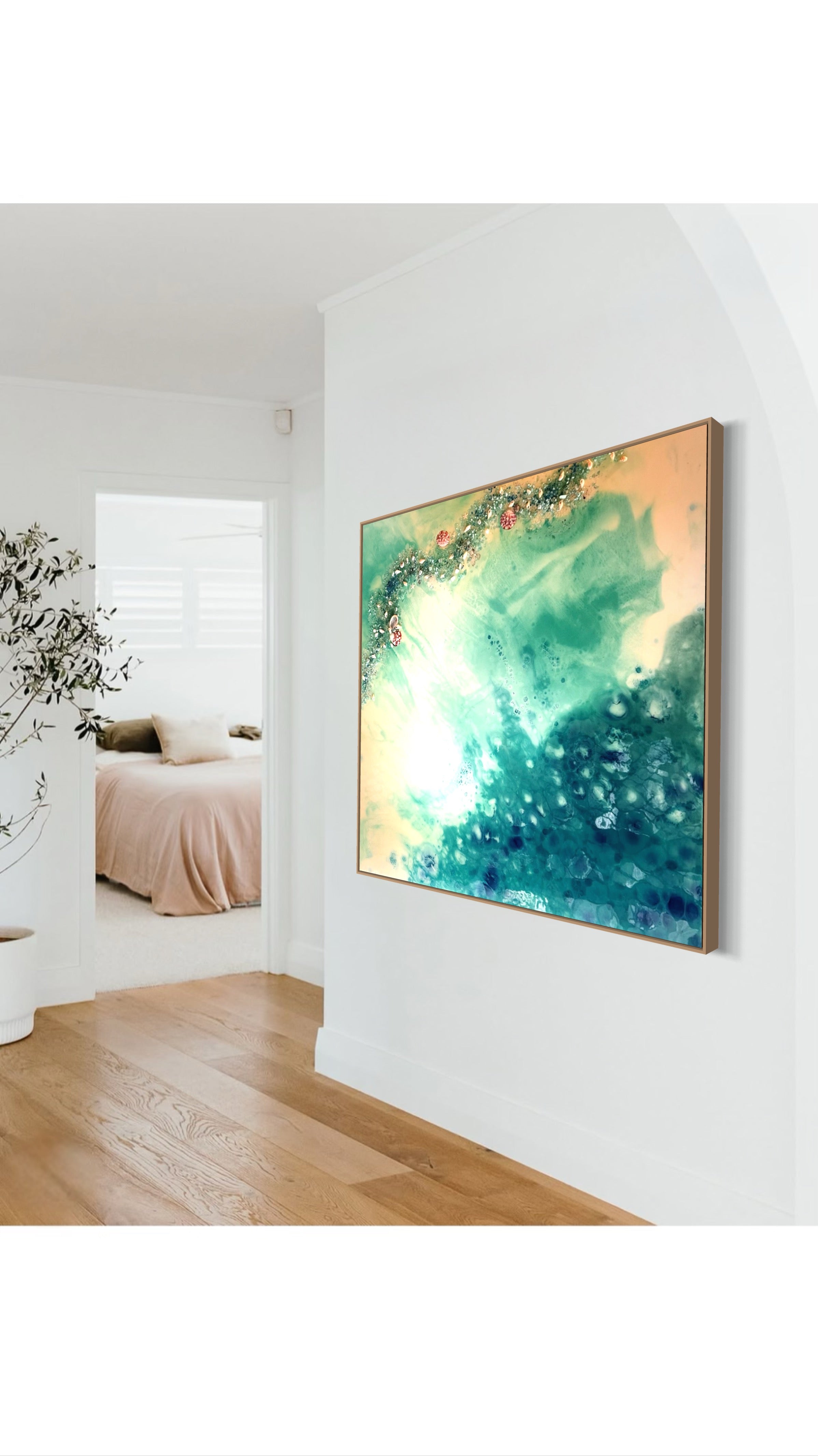 Whitsundays Blue Reef. 90x90cm FRAMED