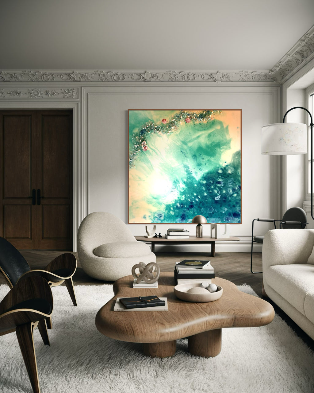 Whitsundays Blue Reef. 90x90cm FRAMED