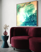 Whitsundays Blue Reef. 90x90cm FRAMED