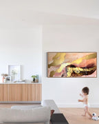 -Gold and Brown Abstract Landscape. Original Artwork