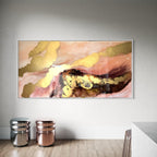 -Gold and Brown Abstract Landscape. Original Artwork