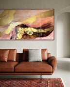 -Gold and Brown Abstract Landscape. Original Artwork