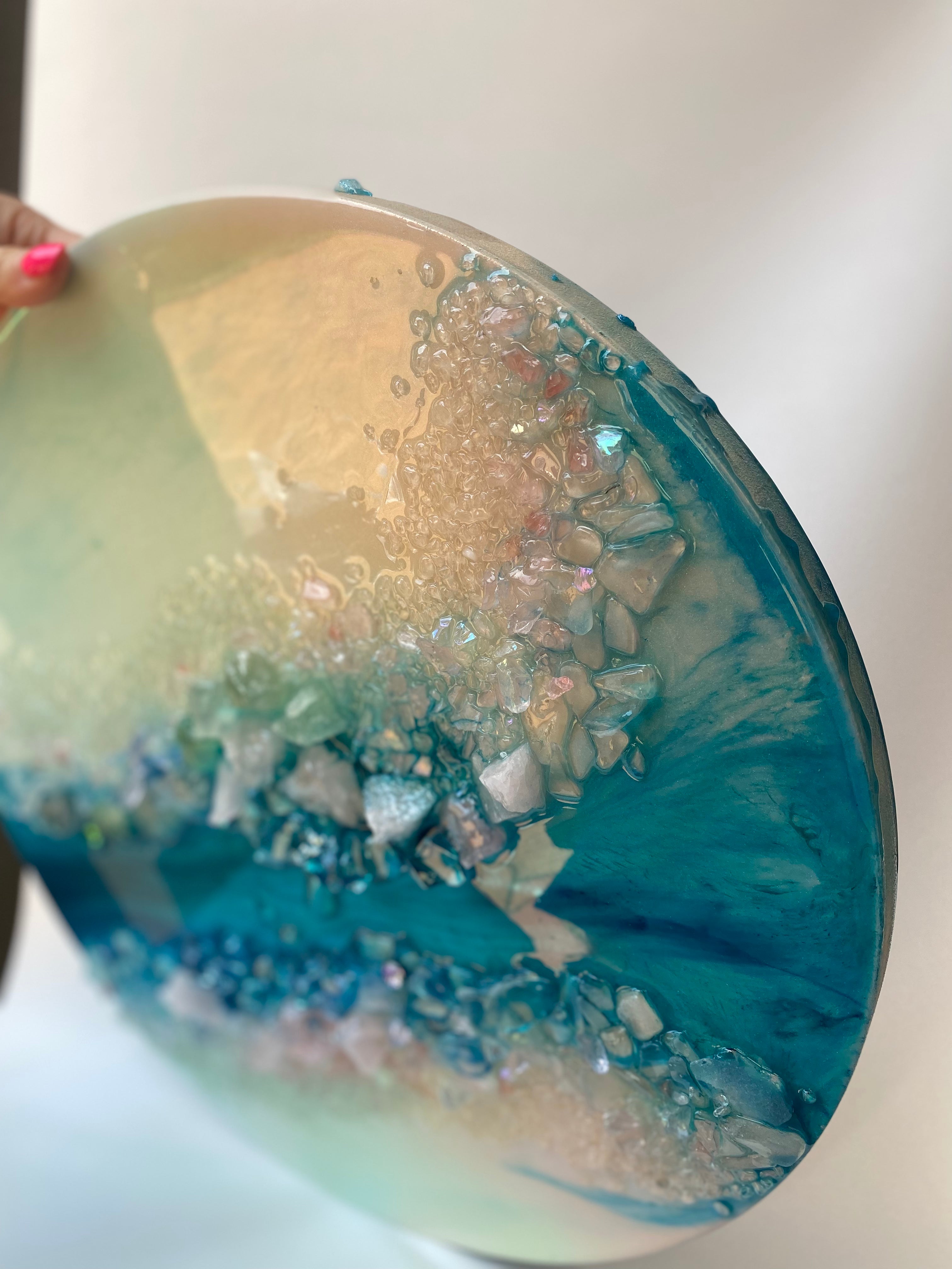 Elixir 5 with Aura. Rainbow quartz points 40cm