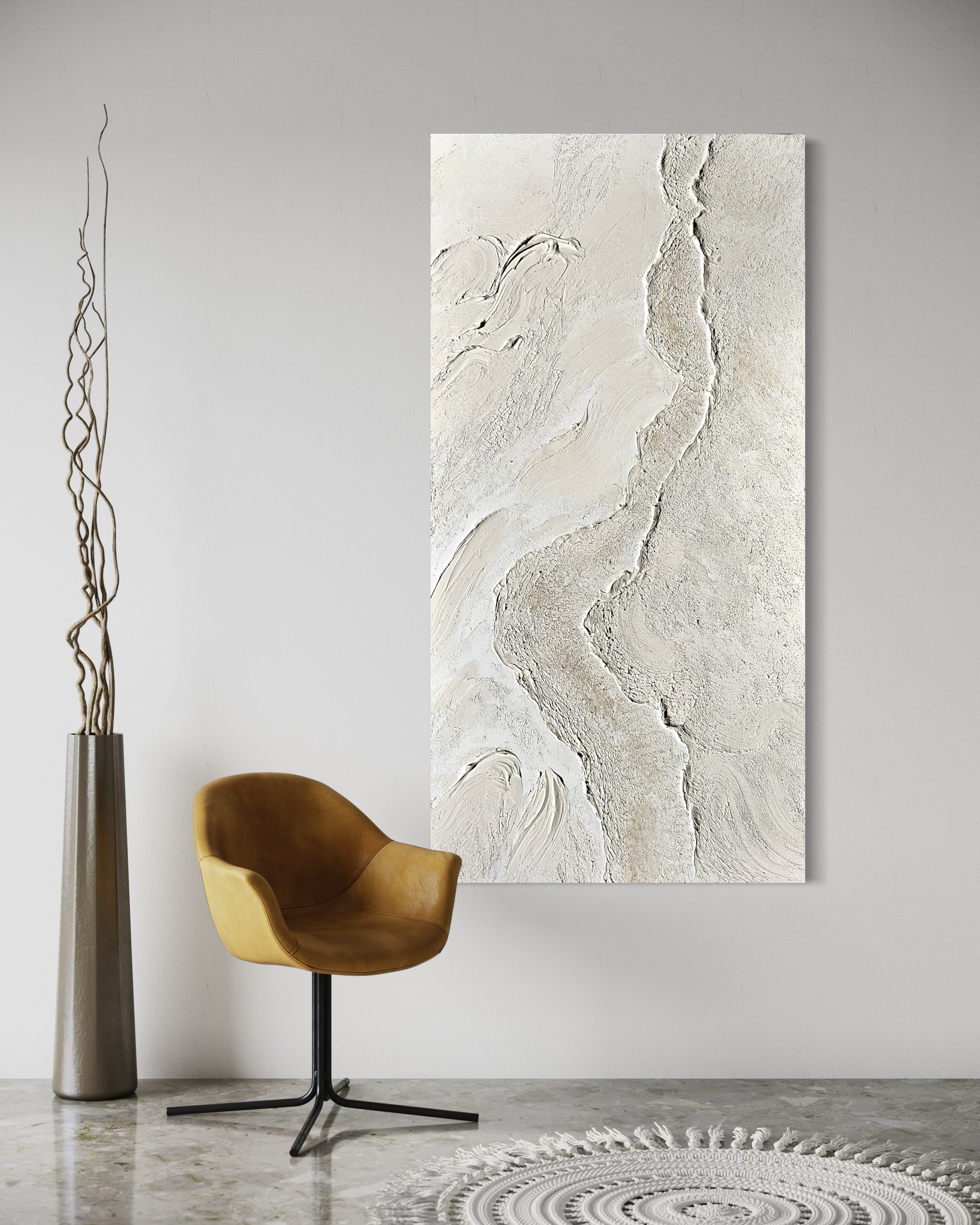 White  hills  4 90x180cm with Sand FRAMED