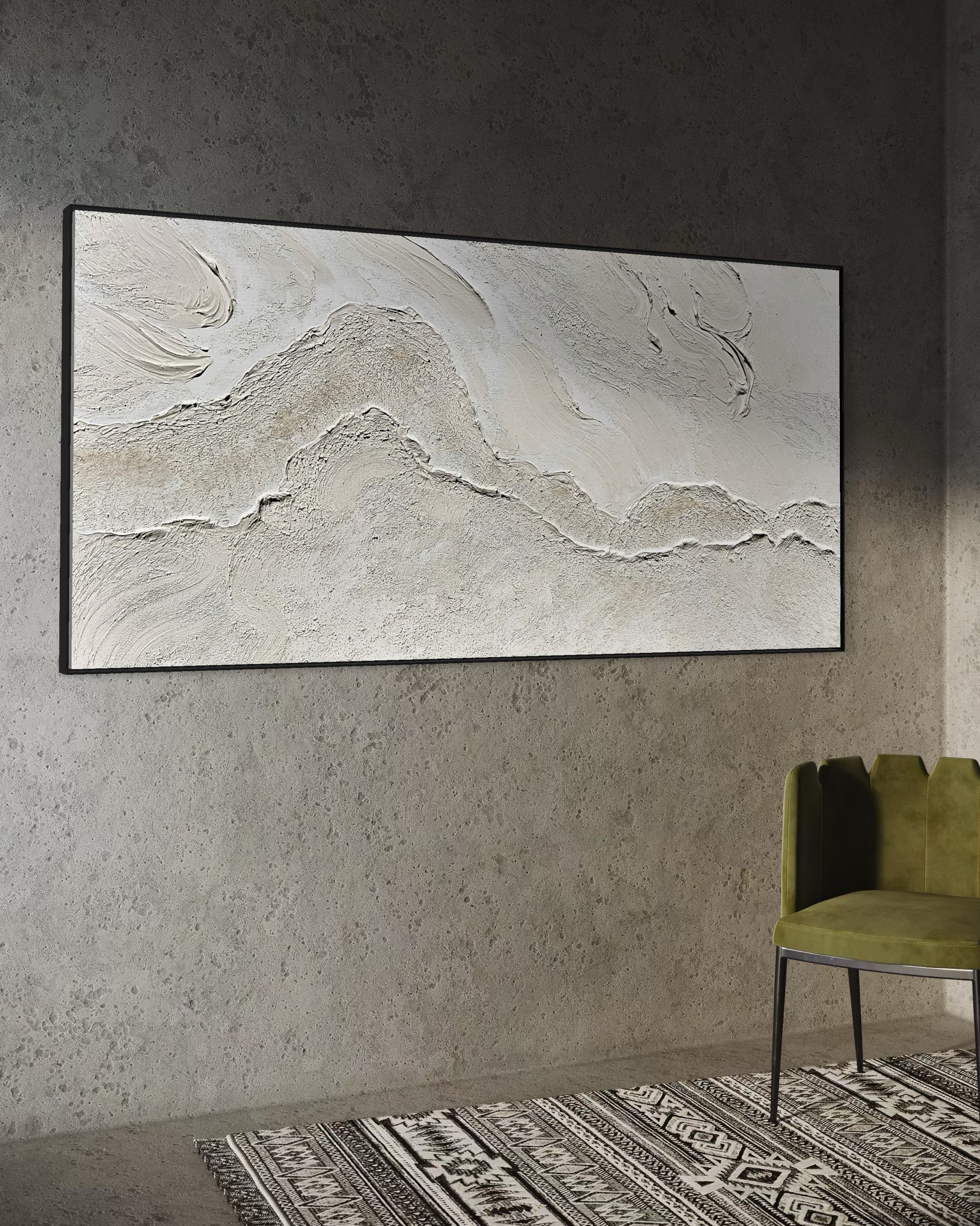 White  hills  4 75x150cm with Sand FRAMED