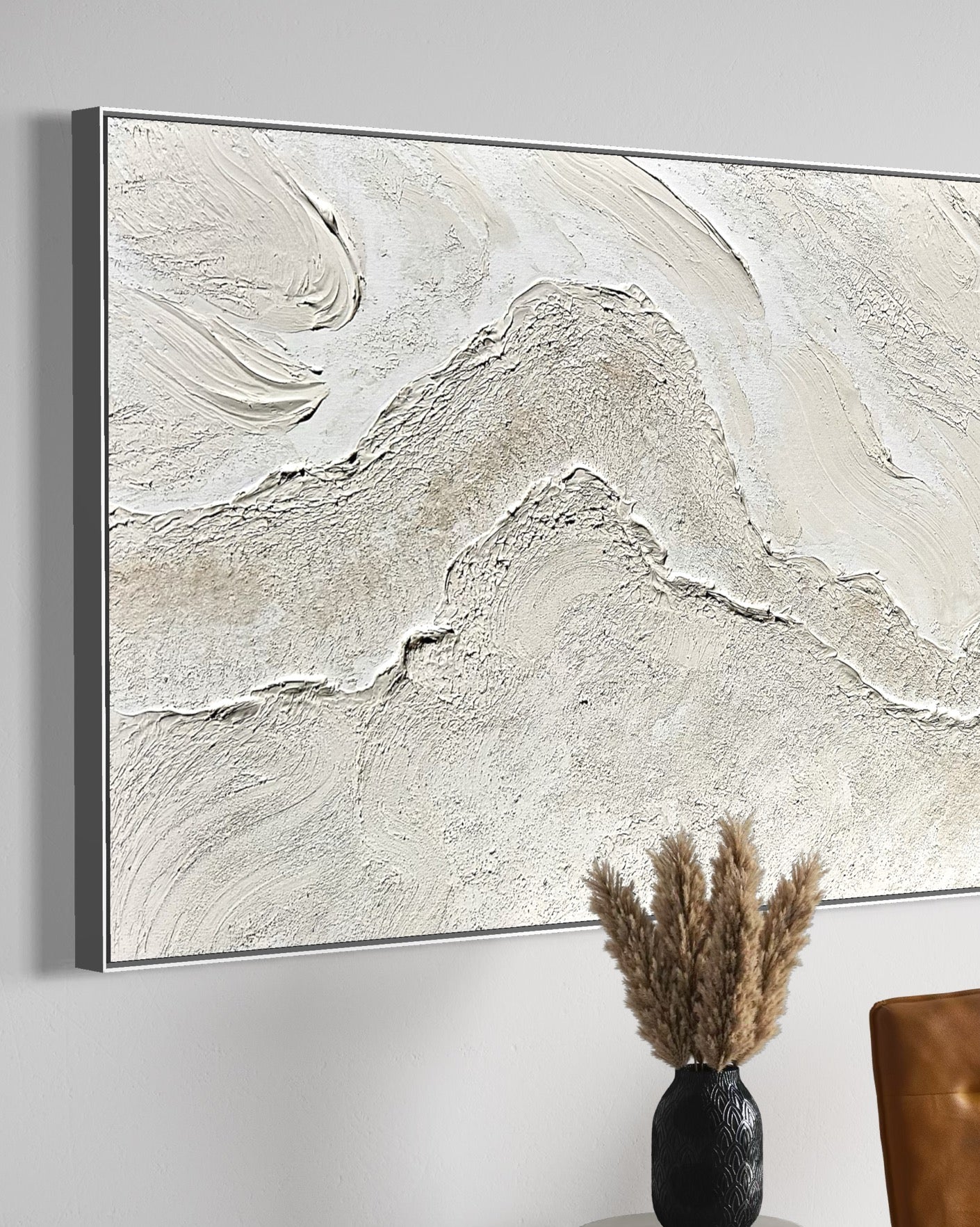 White  hills  4 90x180cm with Sand FRAMED