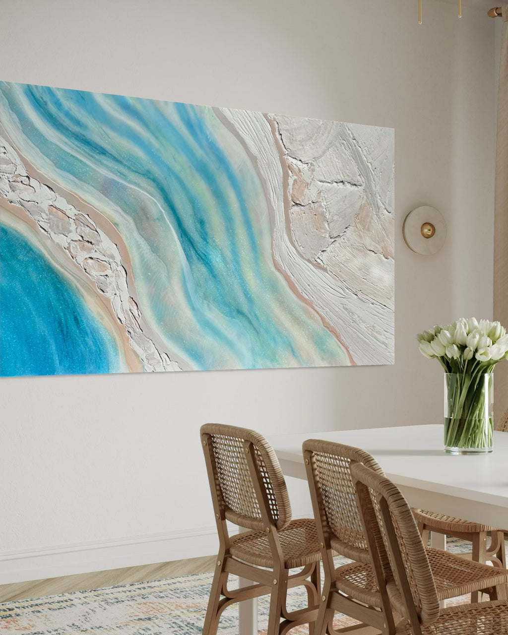 Whitehaven 90x180cm with Sand FRAMED